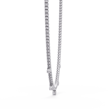 Round Lab-Grown Drop Tennis Diamond Necklace in Rose Gold - HIGHCARAT DIAMONDS