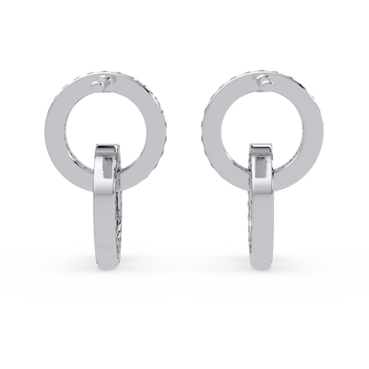 Round Lab Grown Two Circle Shape Unique Diamond Earring - HIGHCARAT DIAMONDS