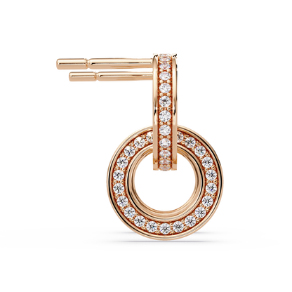 Round Lab Grown Two Circle Shape Unique Diamond Earring - HIGHCARAT DIAMONDS