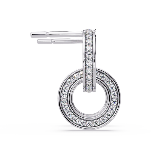 Round Lab Grown Two Circle Shape Unique Diamond Earring - HIGHCARAT DIAMONDS