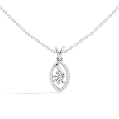 14K Solid Gold Round Cut Diamond Pendant Eco-Friendly Charm for Her - HIGHCARAT DIAMONDS