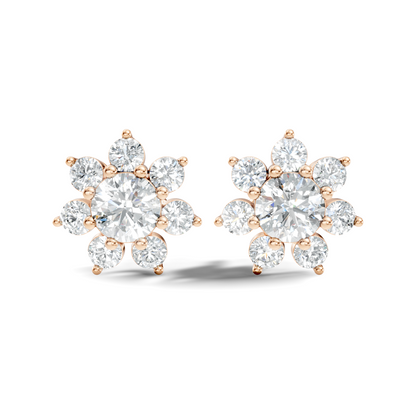 Round Cut Diamond Vintage Stacking  Antique Dainty Stud Earring Gift For Women's - HIGHCARAT DIAMONDS