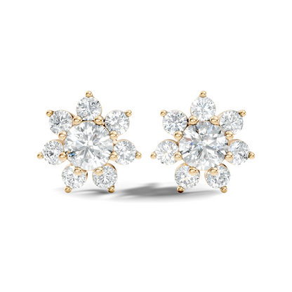 Round Cut Diamond Vintage Stacking  Antique Dainty Stud Earring Gift For Women's - HIGHCARAT DIAMONDS