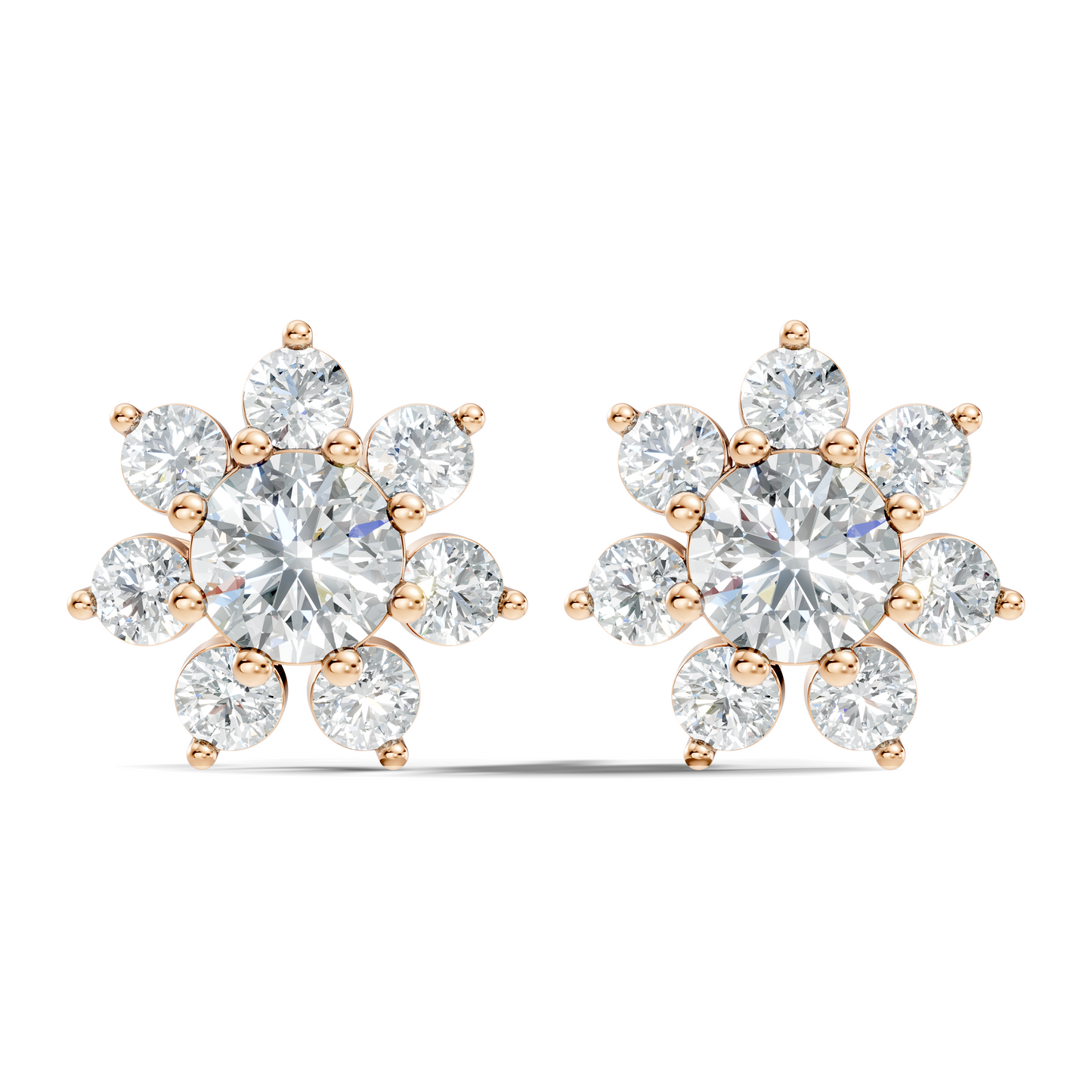 Round Cut Diamond Vintage Stacking  Antique Dainty Stud Earring Gift For Women's - HIGHCARAT DIAMONDS