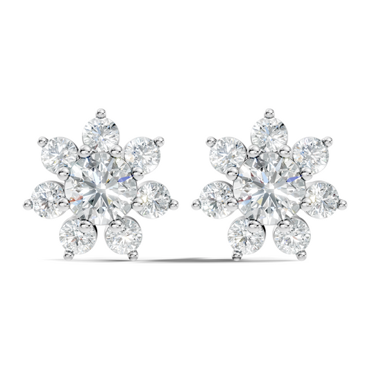 Round Cut Diamond Vintage Stacking  Antique Dainty Stud Earring Gift For Women's - HIGHCARAT DIAMONDS