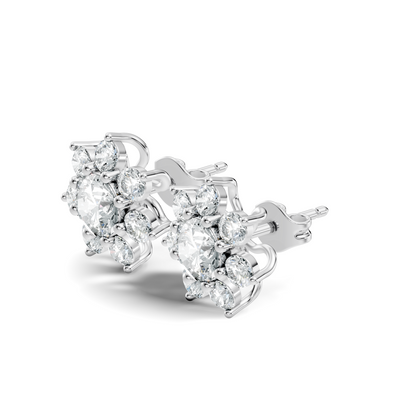 Round Cut Diamond Vintage Stacking  Antique Dainty Stud Earring Gift For Women's - HIGHCARAT DIAMONDS