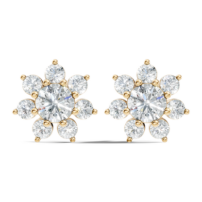 Round Cut Diamond Vintage Stacking  Antique Dainty Stud Earring Gift For Women's - HIGHCARAT DIAMONDS