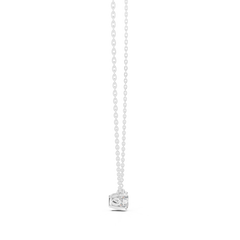 Round Lab Grown Diamond Solitaire Pendant Close-Up Facet Details