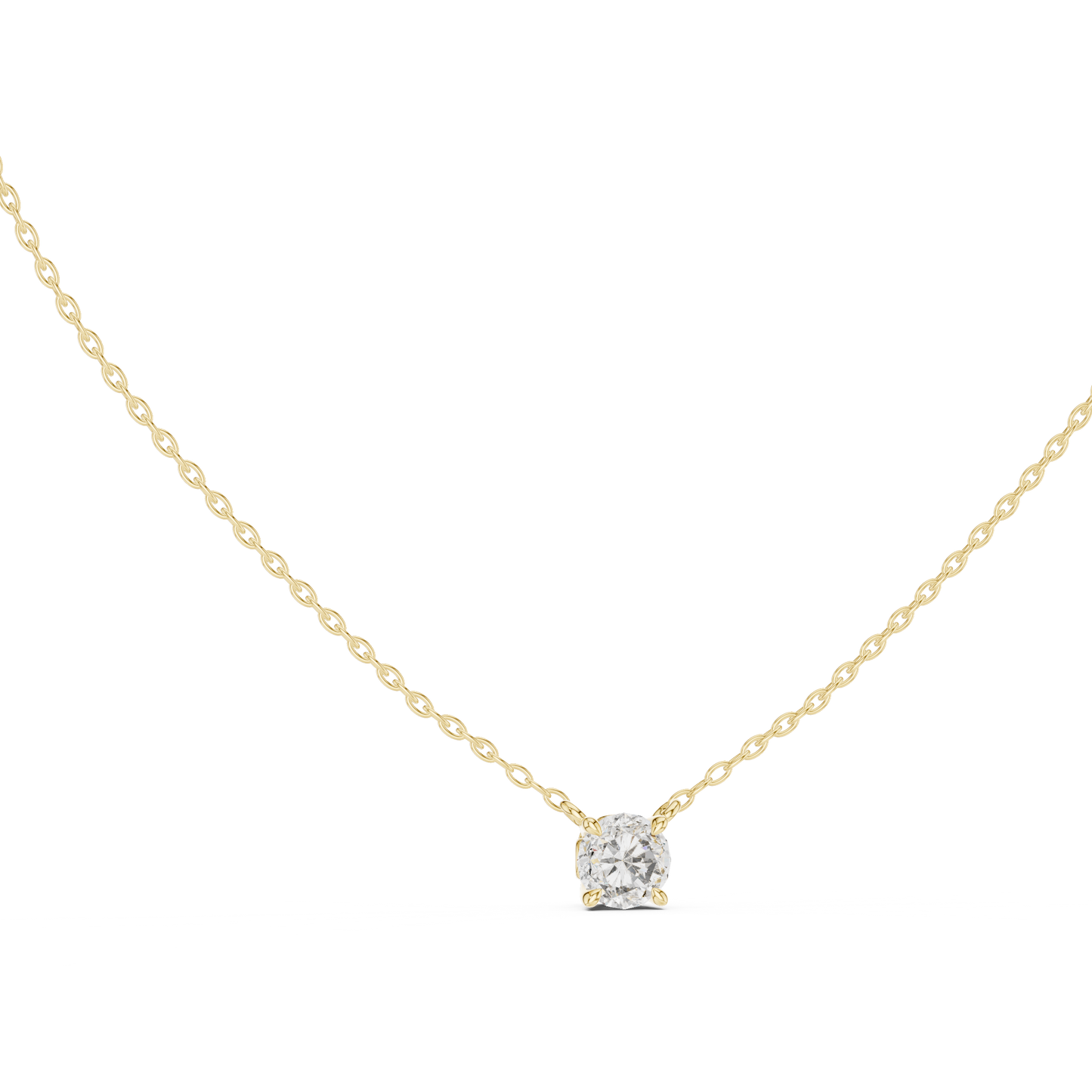 Stunning 10k Solid Yellow Gold Round Shape 0.85 Ct Lab Grown Diamond Pendant For Her - HIGHCARAT DIAMONDS
