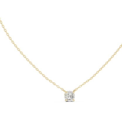 Stunning 10k Solid Yellow Gold Round Shape 0.85 Ct Lab Grown Diamond Pendant For Her - HIGHCARAT DIAMONDS