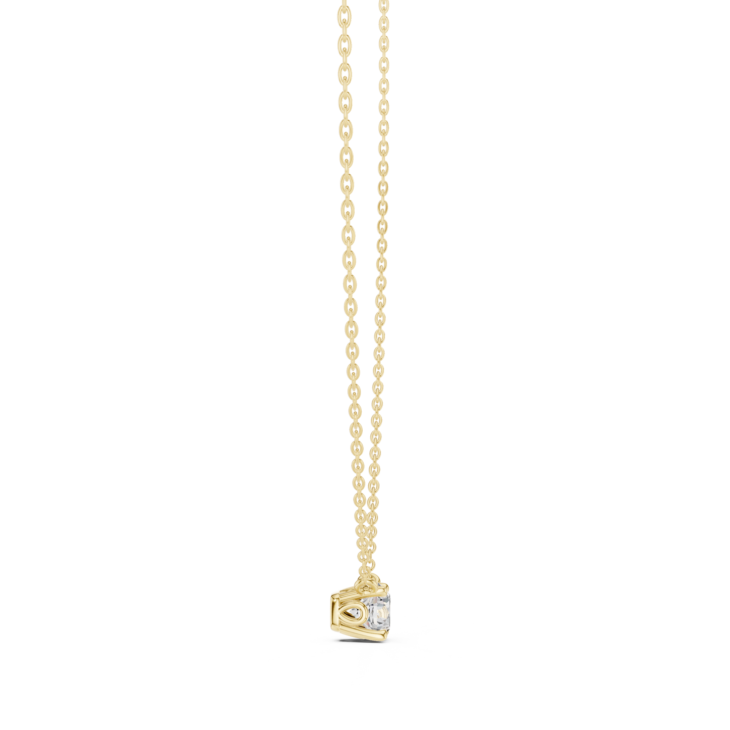Stunning 10k Solid Yellow Gold Round Shape 0.85 Ct Lab Grown Diamond Pendant For Her - HIGHCARAT DIAMONDS