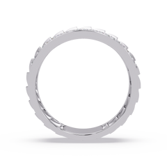 Round Lab grown Diamond Border Sculpted Band Ring - HIGHCARAT DIAMONDS