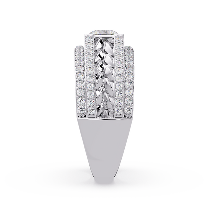 Round Lab grown Diamond Center Wide Band Ring - HIGHCARAT DIAMONDS