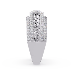 Round Lab grown Diamond Center Wide Band Ring - HIGHCARAT DIAMONDS