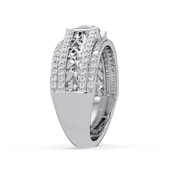 Round Lab grown Diamond Center Wide Band Ring - HIGHCARAT DIAMONDS