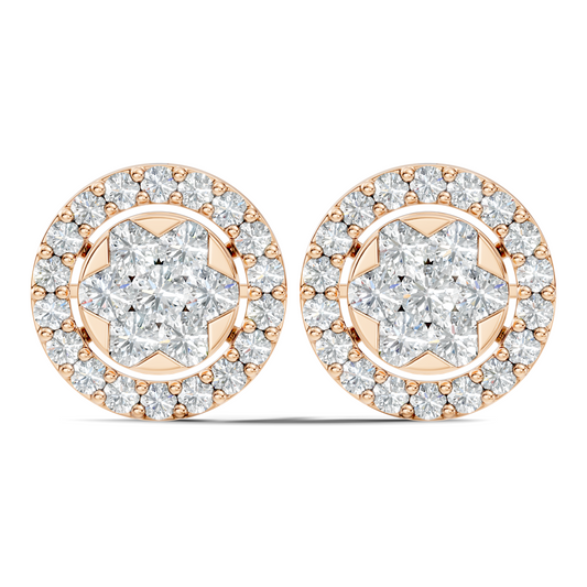 Elegant Tringle Diamond Stud 10k Solid Gold Wedding Wear Diamond Earrings For Her - HIGHCARAT DIAMONDS