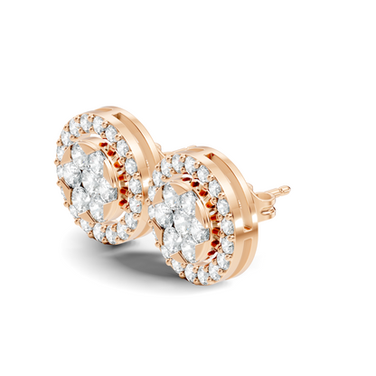 Elegant Tringle Diamond Stud 10k Solid Gold Wedding Wear Diamond Earrings For Her - HIGHCARAT DIAMONDS