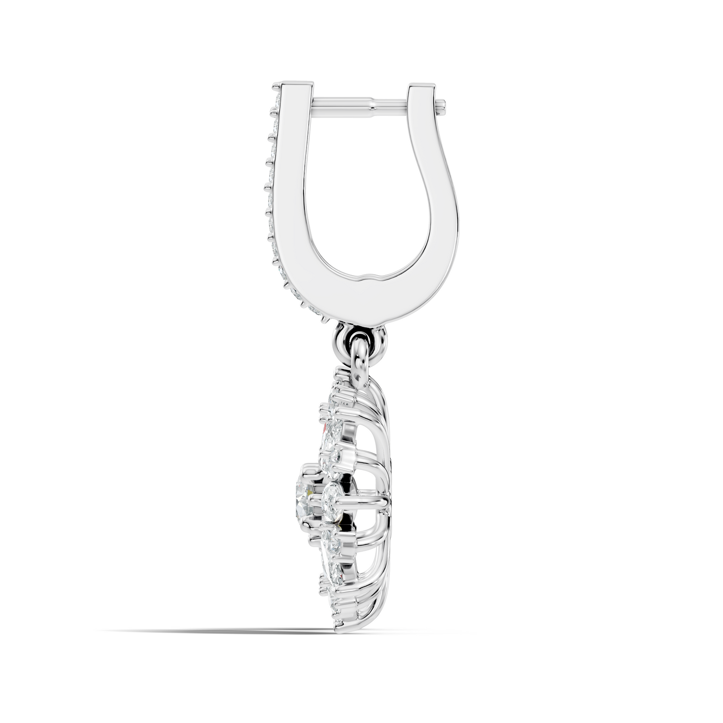 Round & Marquise Shape 2.14 Ct Lab Grown & Natural Diamond Staking Sparkling Diamond Earrings - HIGHCARAT DIAMONDS