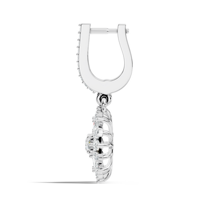 Round & Marquise Shape 2.14 Ct Lab Grown & Natural Diamond Staking Sparkling Diamond Earrings - HIGHCARAT DIAMONDS