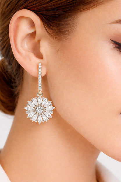 Round & Marquise Shape 2.14 Ct Lab Grown & Natural Diamond Staking Sparkling Diamond Earrings - HIGHCARAT DIAMONDS #wearthelook