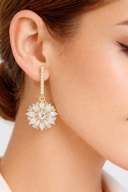 Round & Marquise Shape 2.14 Ct Lab Grown & Natural Diamond Staking Sparkling Diamond Earrings - HIGHCARAT DIAMONDS #wearthelook