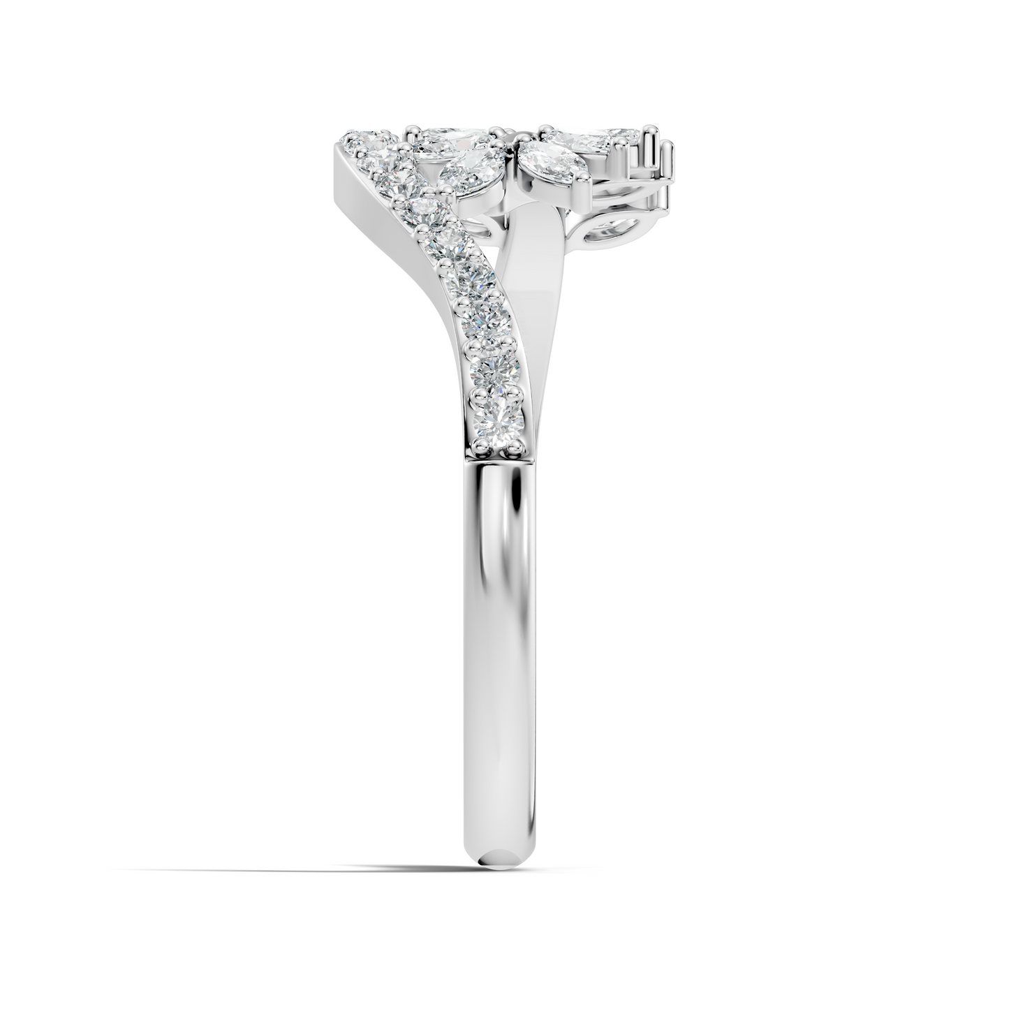 Marquise and Round Cut Diamond Antique Delicate Cluster Vintage Party Wear Ring For Women's - HIGHCARAT DIAMONDS