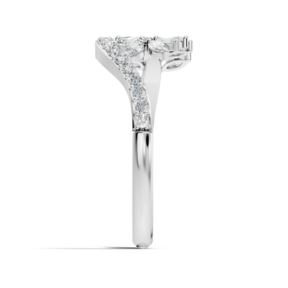 Marquise and Round Cut Diamond Antique Delicate Cluster Vintage Party Wear Ring For Women's - HIGHCARAT DIAMONDS
