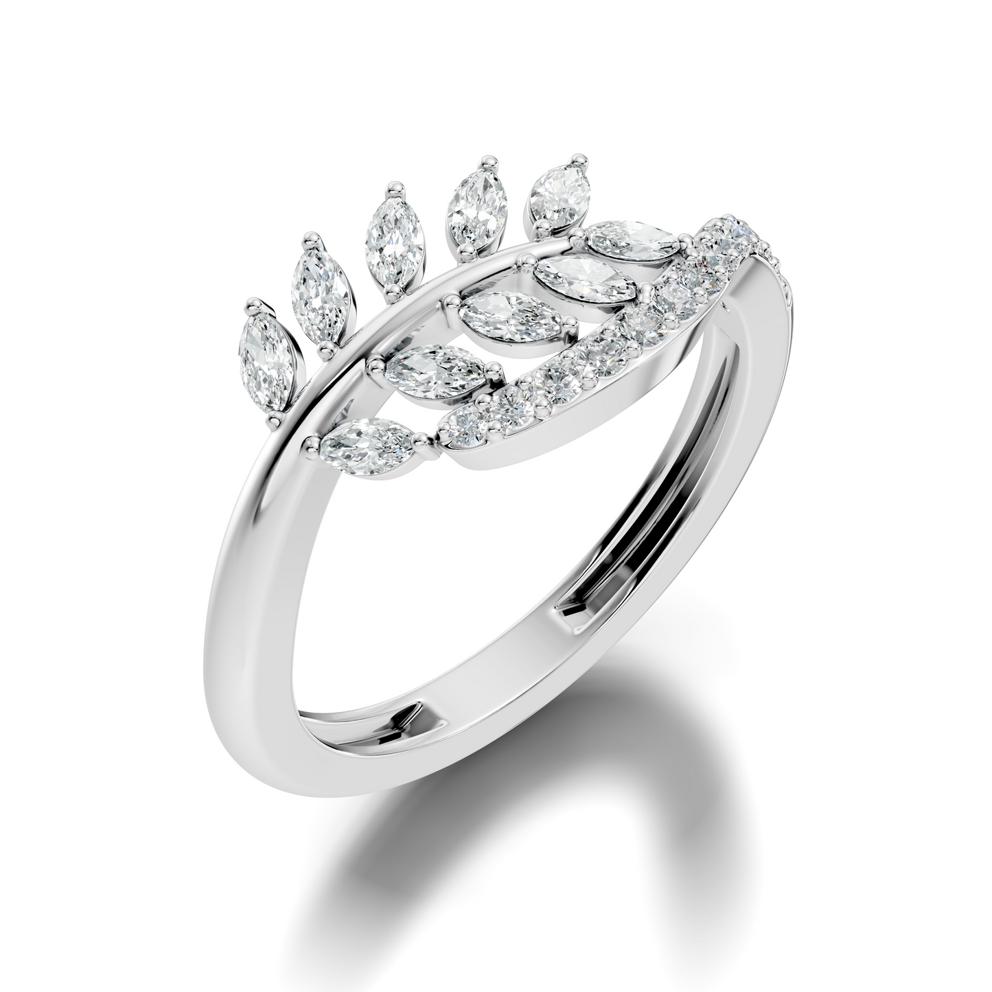 Marquise and Round Cut Diamond Antique Delicate Cluster Vintage Party Wear Ring For Women's - HIGHCARAT DIAMONDS