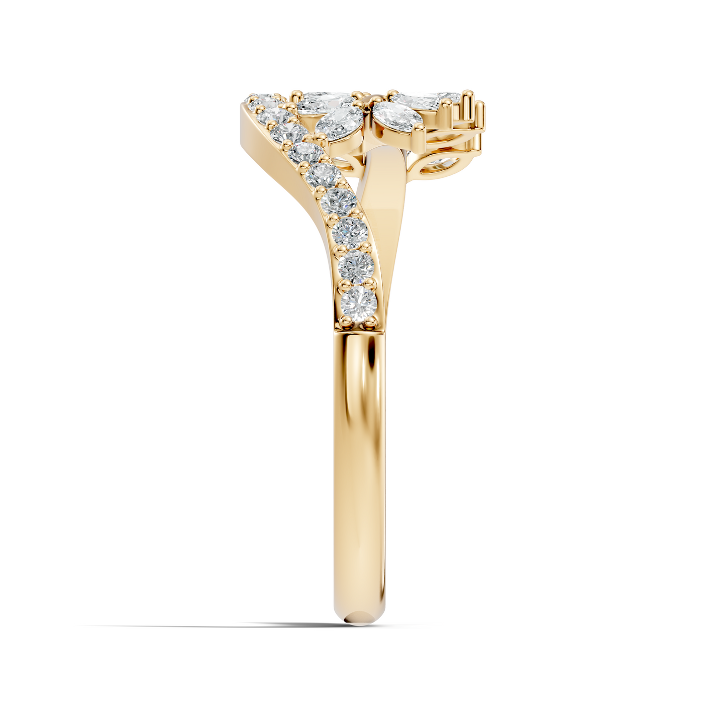 Marquise and Round Cut Diamond Antique Delicate Cluster Vintage Party Wear Ring For Women's - HIGHCARAT DIAMONDS