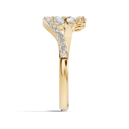 Marquise and Round Cut Diamond Antique Delicate Cluster Vintage Party Wear Ring For Women's - HIGHCARAT DIAMONDS
