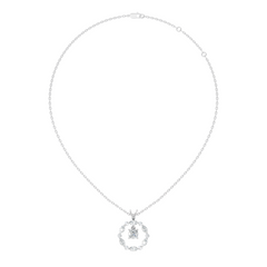 Round Lab-Grown Diamond Circle Pendant For Her Cushion & Marquise Design In 14K Gold - HIGHCARAT DIAMONDS
