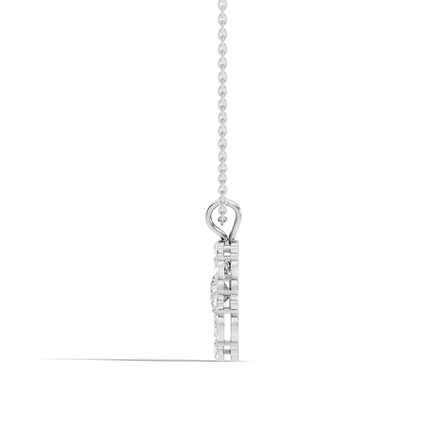 Round Lab-Grown Diamond Circle Pendant For Her Cushion & Marquise Design In 14K Gold - HIGHCARAT DIAMONDS