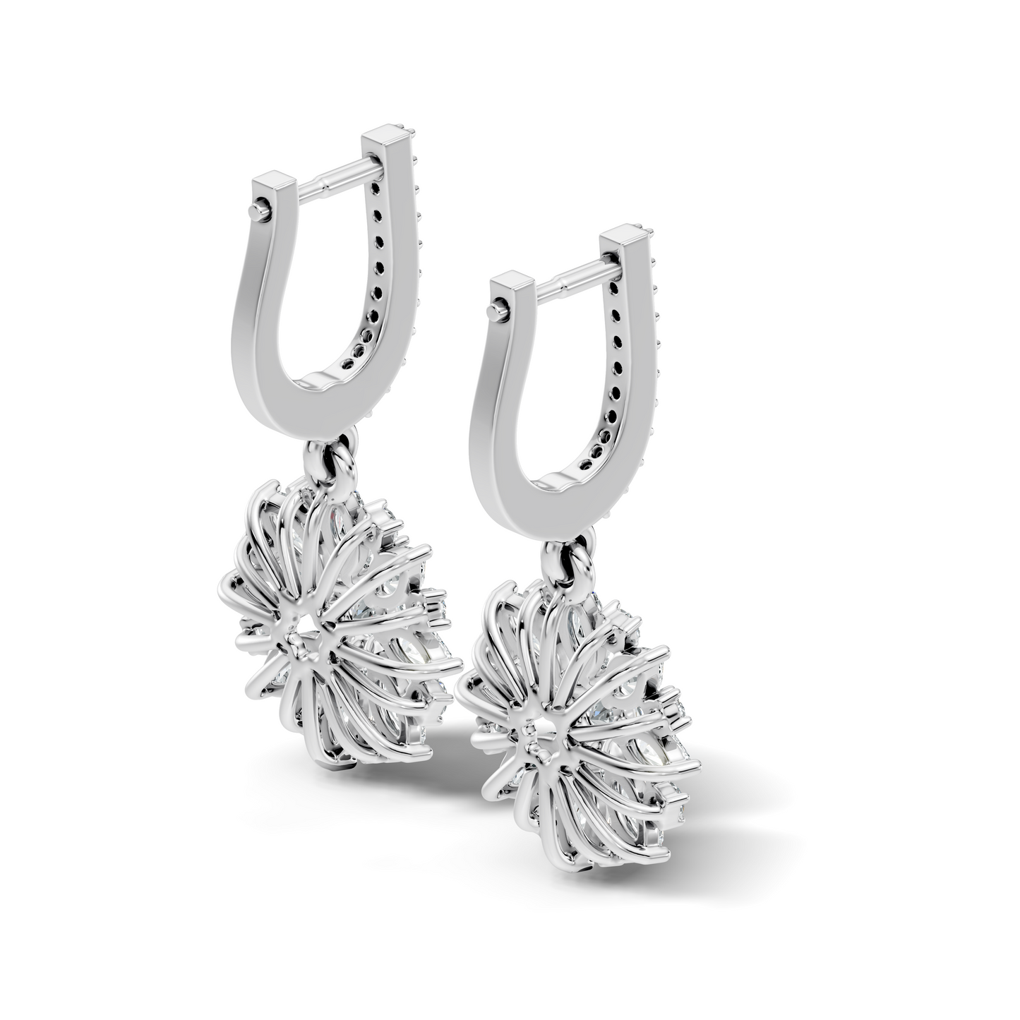 Round & Marquise Shape 2.14 Ct Lab Grown & Natural Diamond Staking Sparkling Diamond Earrings