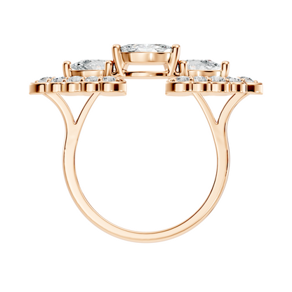 Vintage 2.16Ct Round, Marquise and Pear Cut Diamond Unique Minimalist Dainty Bridesmaid Ring For Women's - HIGHCARAT DIAMONDS