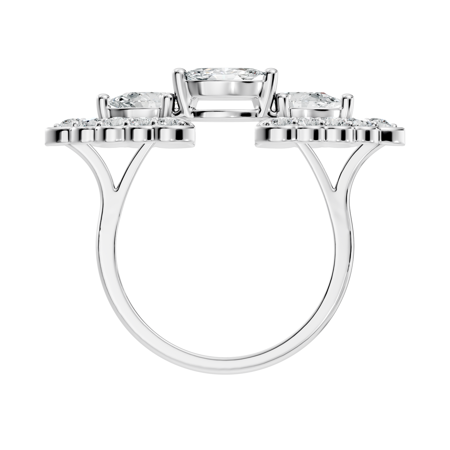 Vintage 2.16Ct Round, Marquise and Pear Cut Diamond Unique Minimalist Dainty Bridesmaid Ring For Women's - HIGHCARAT DIAMONDS