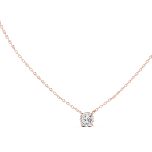 Round Shaped Diamond Pendant Lab Grown Diamond Necklace Elegant Gift For Women - HIGHCARAT DIAMONDS