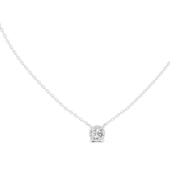 Round One Stone Lab Grown Diamond Pendant Angled Perspective