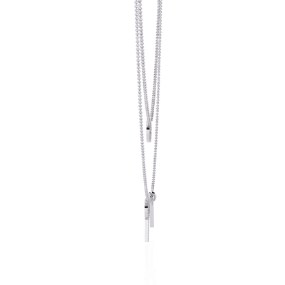 Round Open Circle Key Shape Cut  Lab grown &Natural Diamond 10k Solid White Gold  Layered Dainty Necklace Gift For Mom - HIGHCARAT DIAMONDS