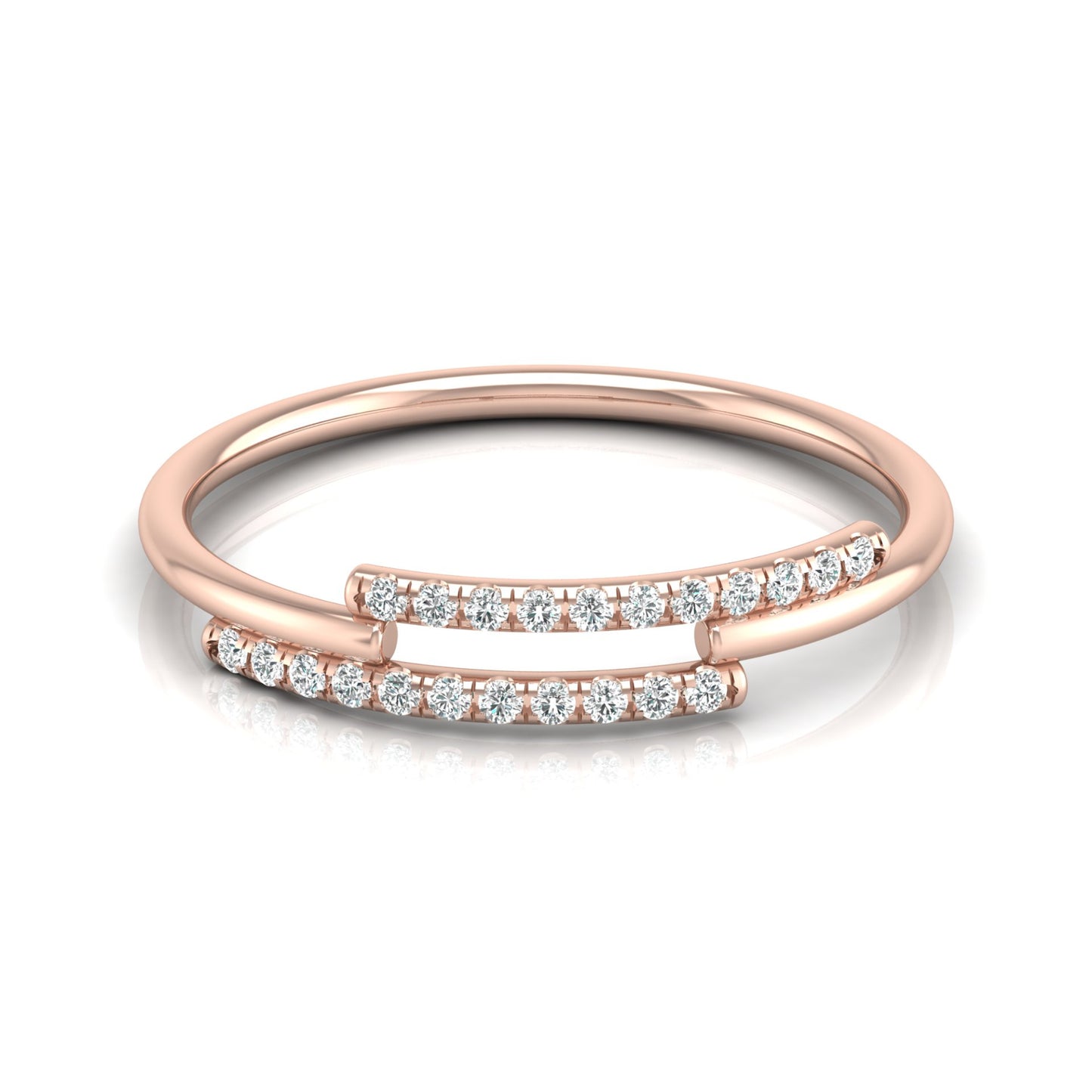 Round Open Wedding Band 14K Solid White Gold Skinny Cuff Ring for Elegant Everyday Wear - HIGHCARAT DIAMONDS