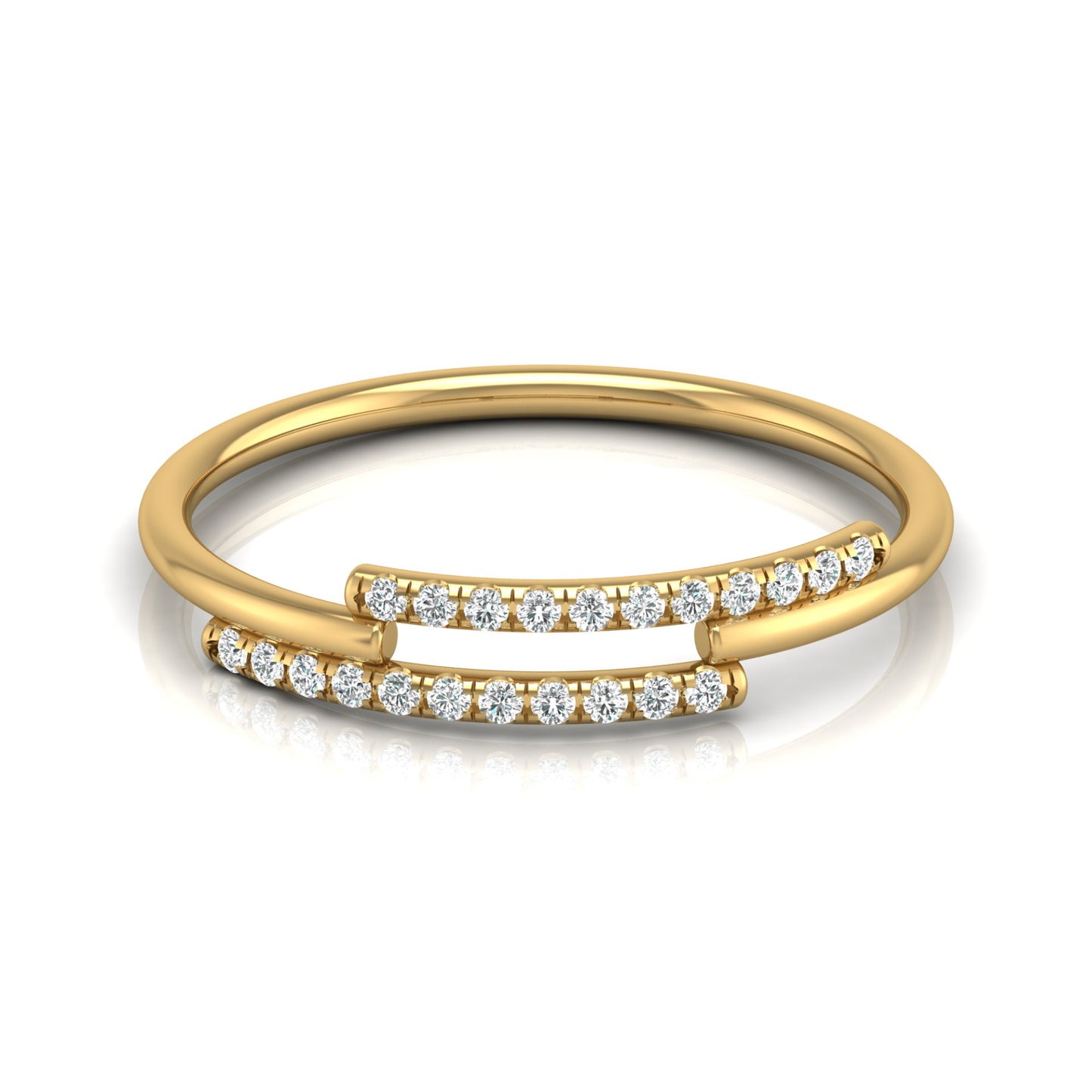 Round Open Wedding Band 14K Solid White Gold Skinny Cuff Ring for Elegant Everyday Wear - HIGHCARAT DIAMONDS