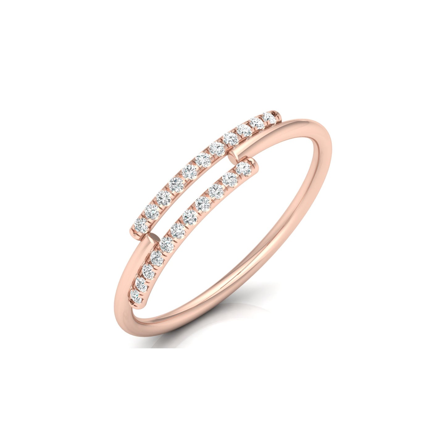 Round Open Wedding Band 14K Solid White Gold Skinny Cuff Ring for Elegant Everyday Wear - HIGHCARAT DIAMONDS