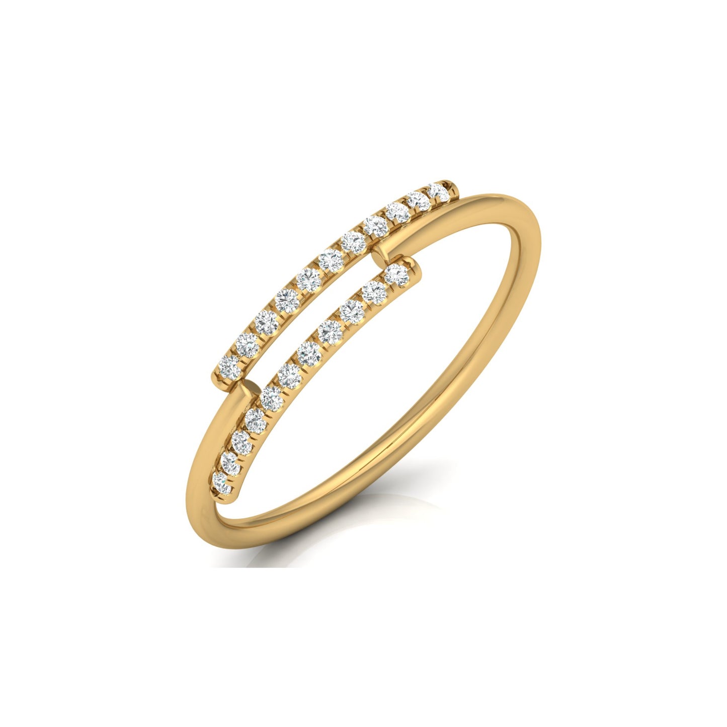 Round Open Wedding Band 14K Solid White Gold Skinny Cuff Ring for Elegant Everyday Wear - HIGHCARAT DIAMONDS