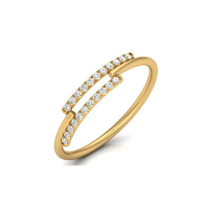 Round Open Wedding Band 14K Solid White Gold Skinny Cuff Ring for Elegant Everyday Wear - HIGHCARAT DIAMONDS