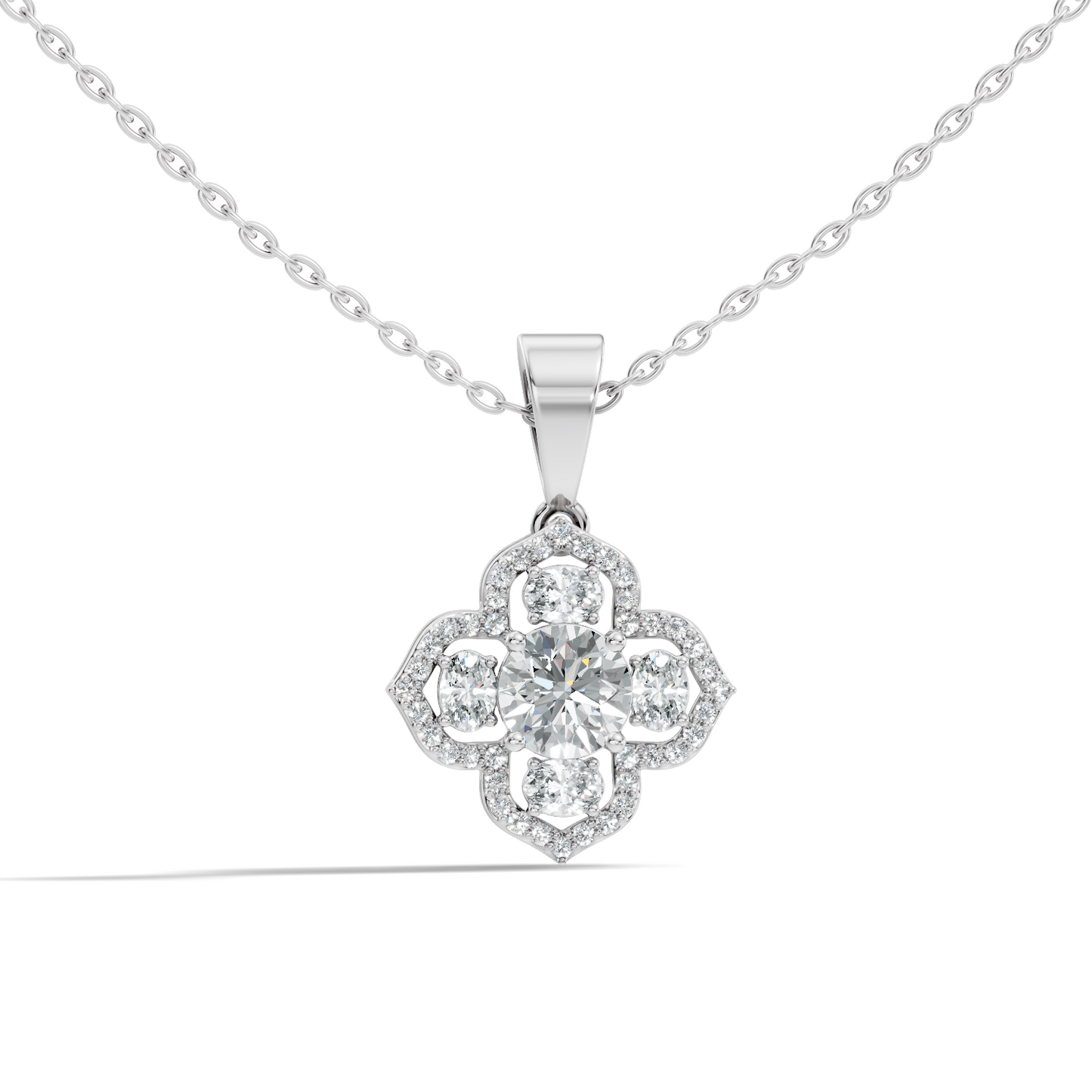 1.72 Ct Stunning Round-Oval Shape Lab Grown Diamond Sparkling Diamond Pendant For Her - HIGHCARAT DIAMONDS
