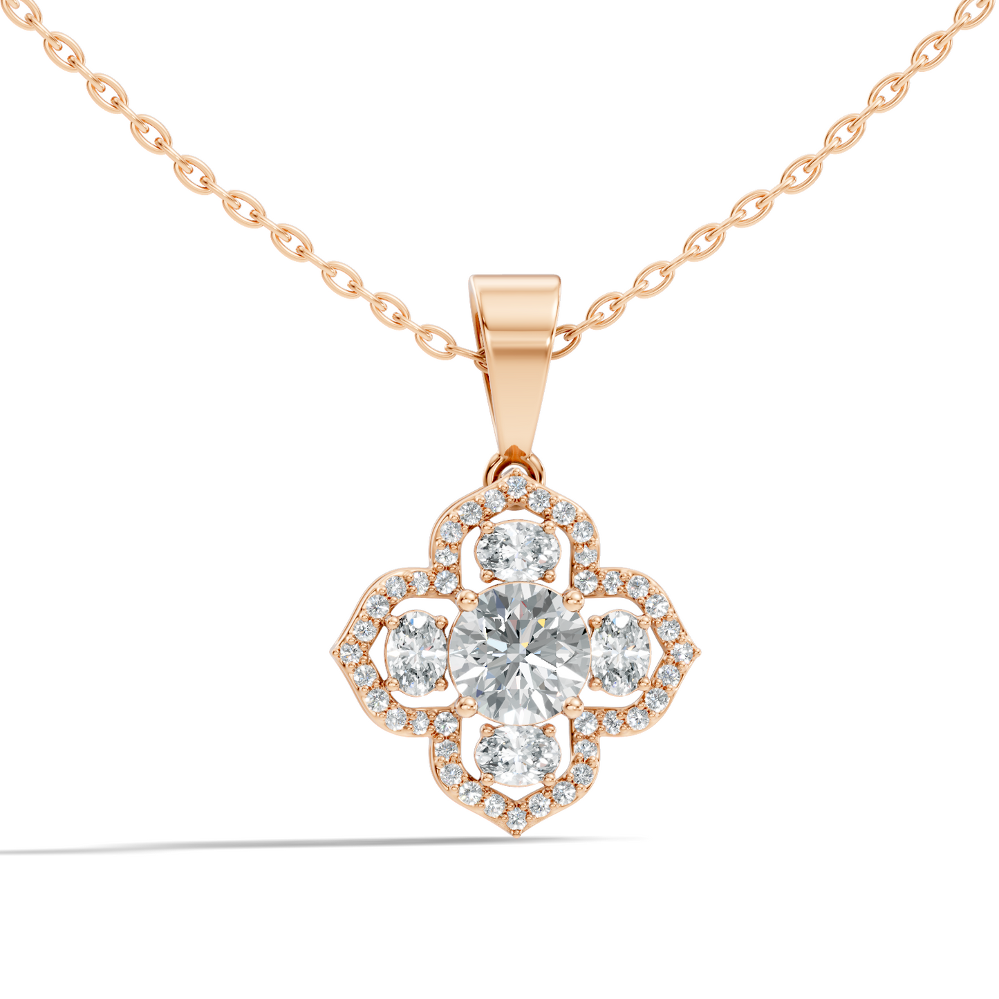 1.72 Ct Stunning Round-Oval Shape Lab Grown Diamond Sparkling Diamond Pendant For Her - HIGHCARAT DIAMONDS