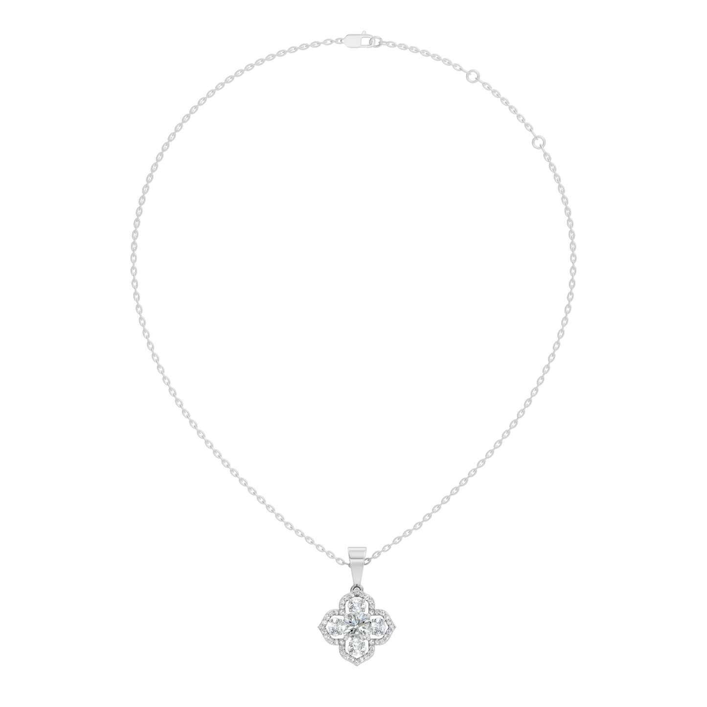 1.72 Ct Stunning Round-Oval Shape Lab Grown Diamond Sparkling Diamond Pendant For Her - HIGHCARAT DIAMONDS