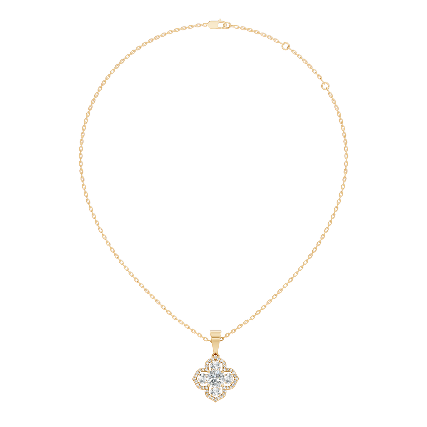 1.72 Ct Stunning Round-Oval Shape Lab Grown Diamond Sparkling Diamond Pendant For Her - HIGHCARAT DIAMONDS