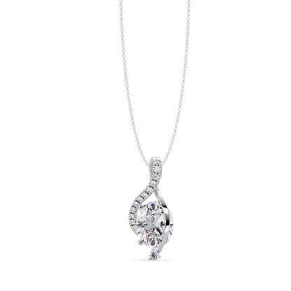 Round & Oval Cut Lab Grown Diamond Unique Pendant Necklace - HIGHCARAT DIAMONDS