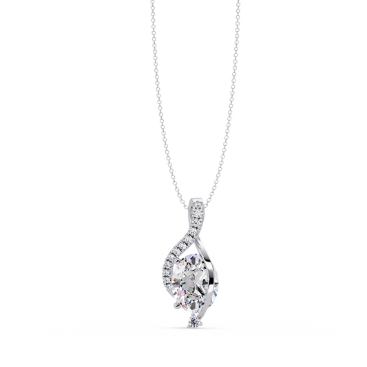 Round & Oval Cut Lab Grown Diamond Unique Pendant Necklace - HIGHCARAT DIAMONDS