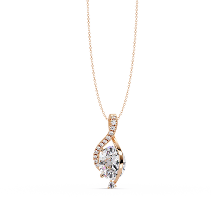 Round & Oval Cut Lab Grown Diamond Unique Pendant Necklace - HIGHCARAT DIAMONDS